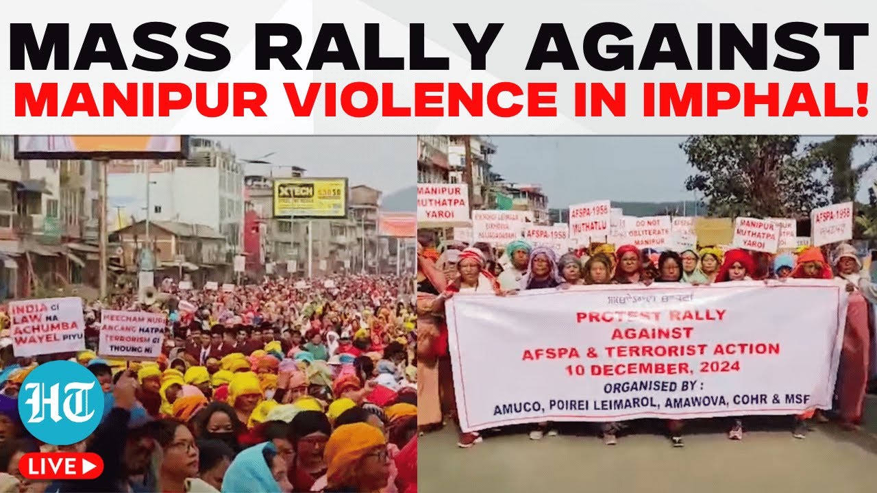 Imphal Protest LIVE: Mass Protest Against AFSPA Held in Imphal | Manipur Violence News