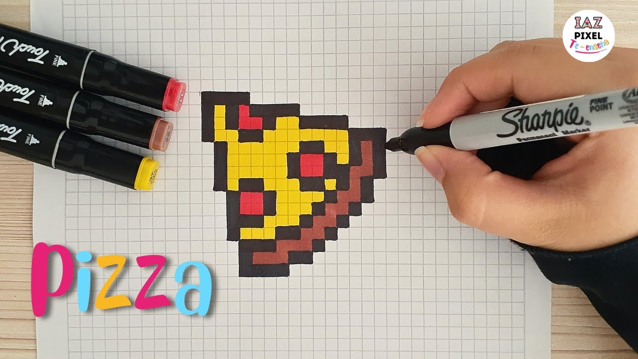 Como dibujar una PIZZA en PIXEL ART – Tutorial paso a paso