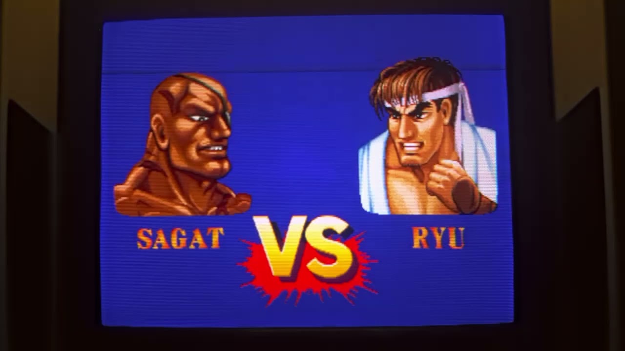 Street Fighter 2 Hyper Fighting on a Sega Blast City cabinet: Sagat - Very hard