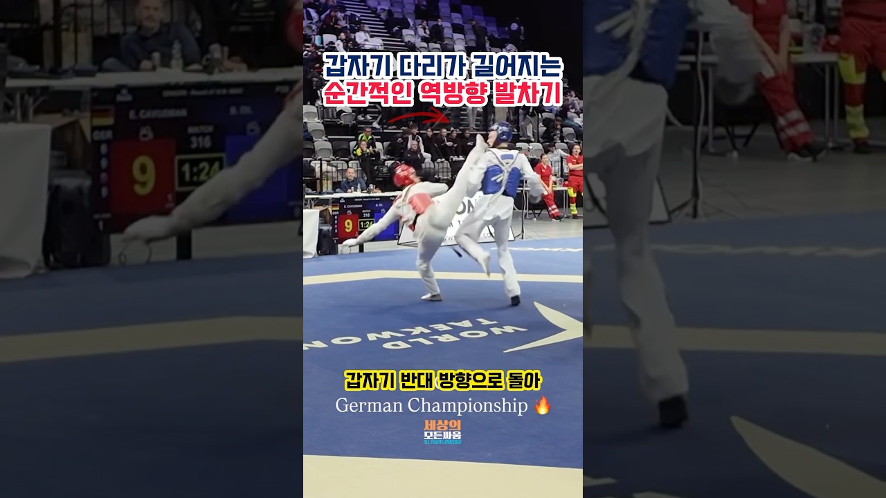 역회전 페이크로 턱 박살 낸 공포의 발차기 