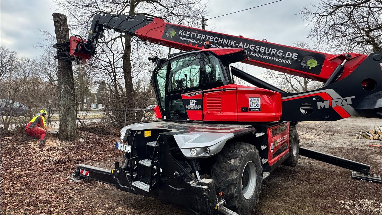 💪🌳 Power bei der Birkenfällung mit Manitou MRT 3060 in Neusäß | Klettertechnik Augsburg GmbH