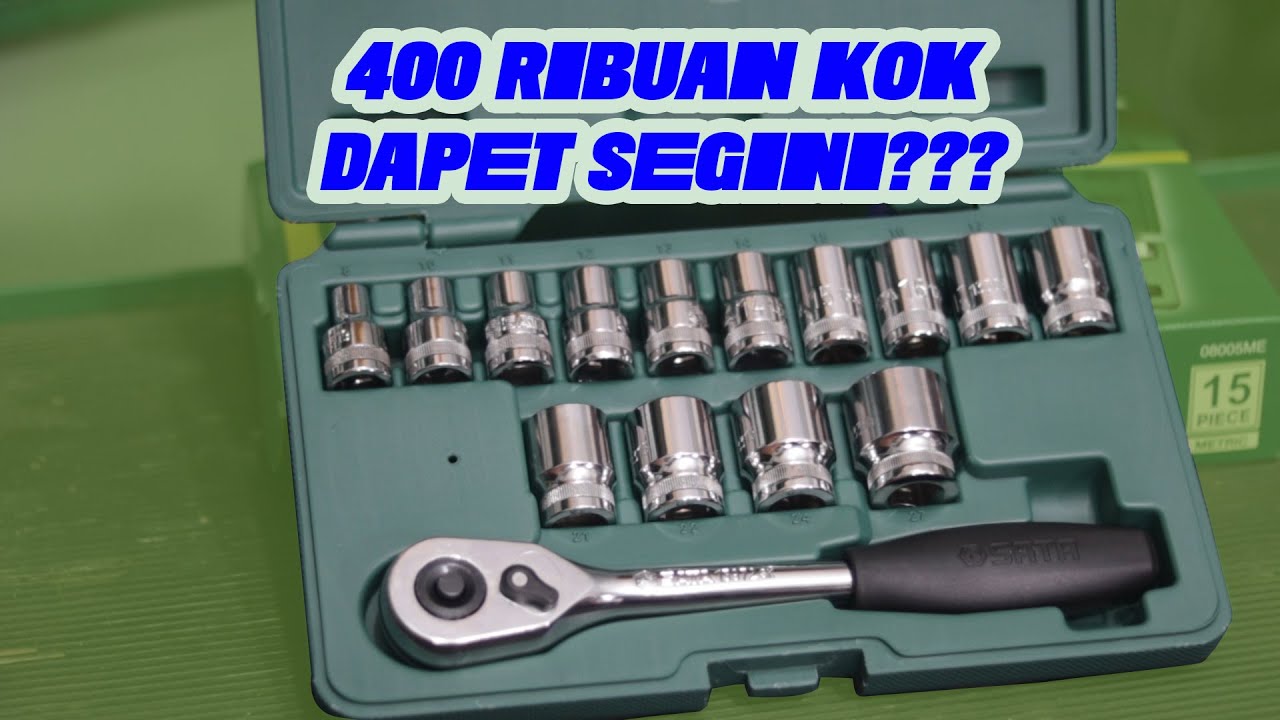 Harga Murah Dapet Banyak | Sata 08005ME Metric Socket Set 15Pcs