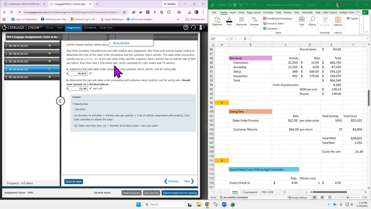 Butler Managerial Accounting Cengage Chapter 4 Intro & Basic Exercises - Part 2