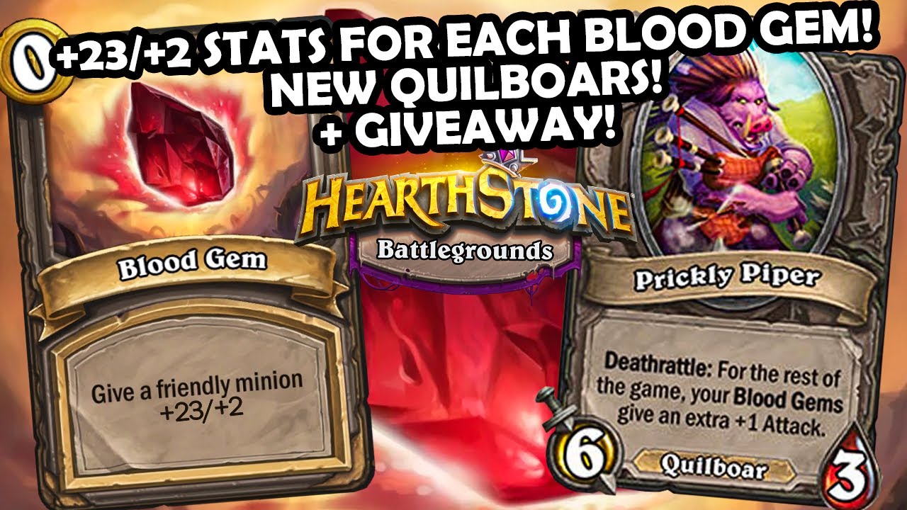 INSANE STATS From BLOOD GEMS!! | Hearthstone Battlegrounds