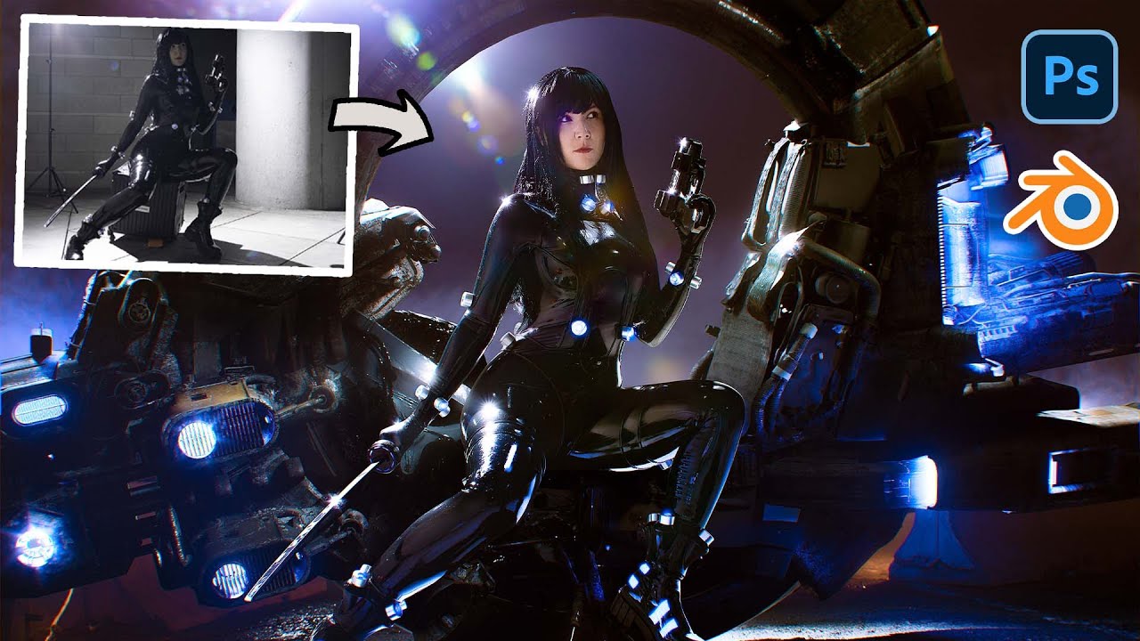 Cosplay Photography Editing using Blender and Photoshop