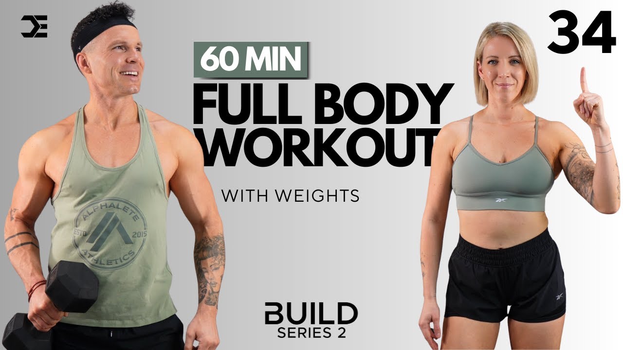 Day 34 | 1 Hour Strength - FULL BODY DUMBBELL WORKOUT | BUILD Series 2