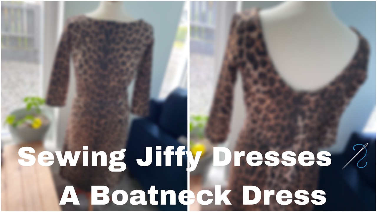 SEWING JIFFY DRESSES 🪡A Boatneck Dress ♥️ #sew #sewing #jiffydresses #beginnersewing #vintagestyle