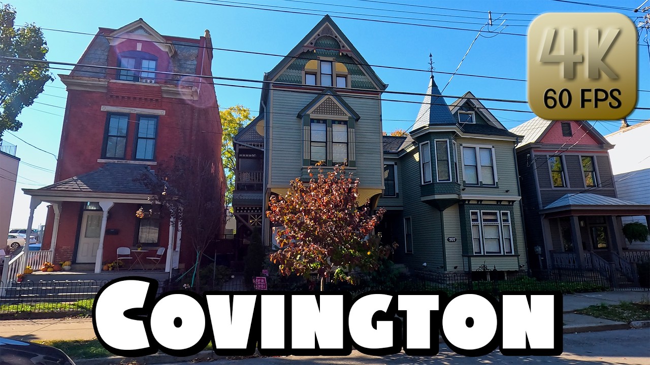 Driving Around Downtown Covington, Kentucky in 4k Video