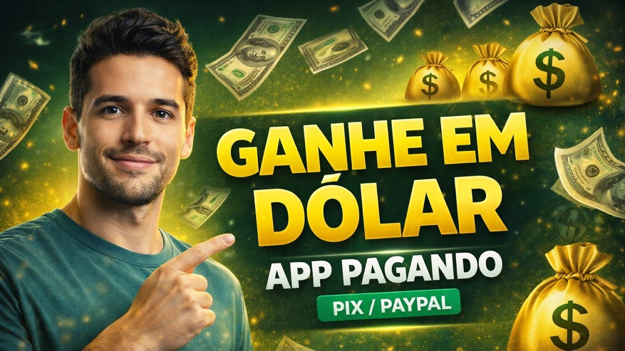 Ganhe em D&oacute;lar: App Pagando no Pix e PayPal! 💵