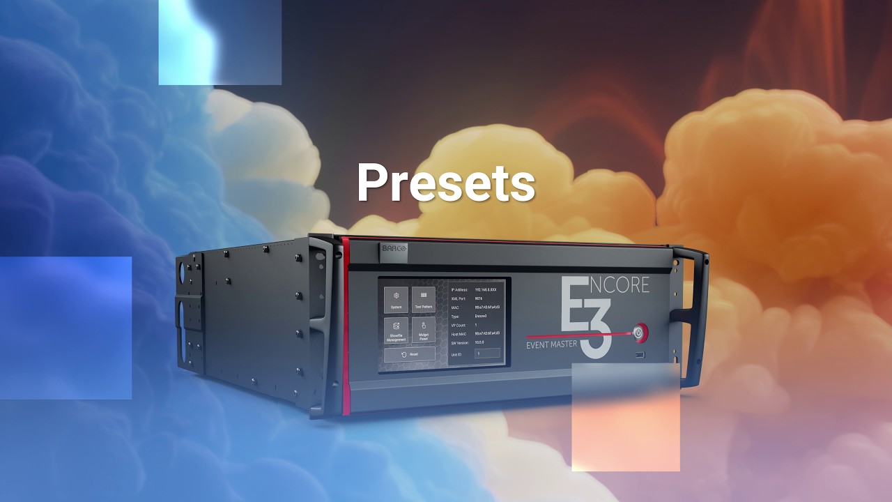 Encore3 - Event Master v10: Working with Presets