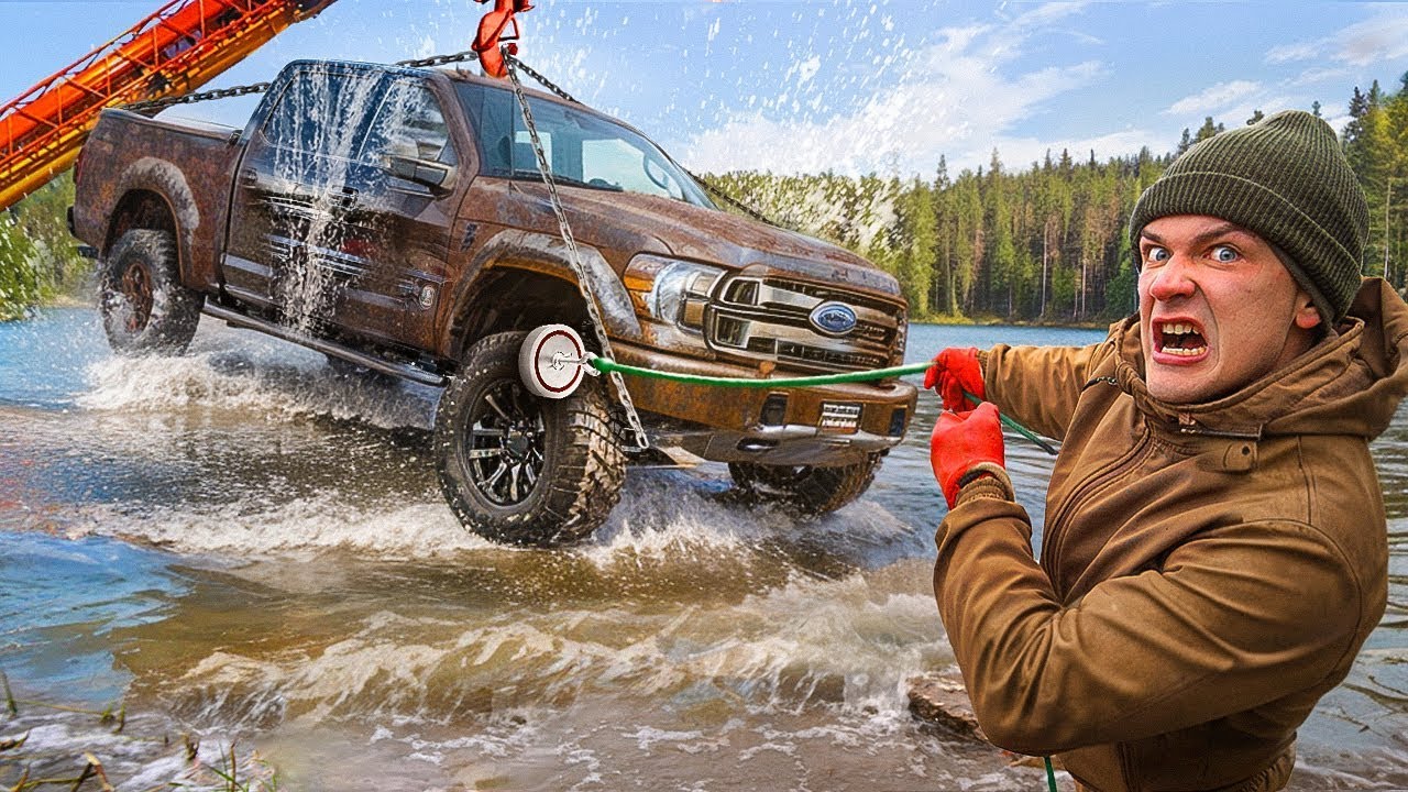 We Found a Flooded MONSTER Truck Underwater While Magnet Fishing!