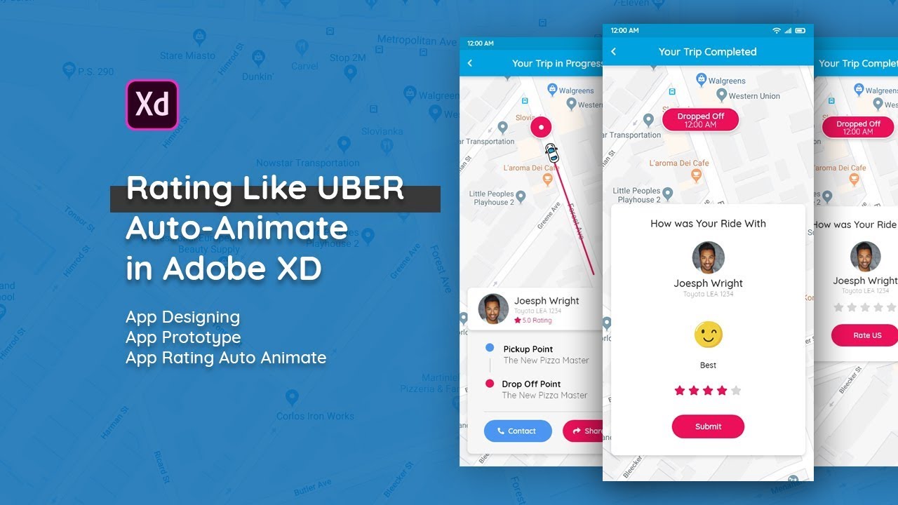 Rating Like UBER Auto-Animate in Adobe XD | Prototype | Tutorial | UIXTube