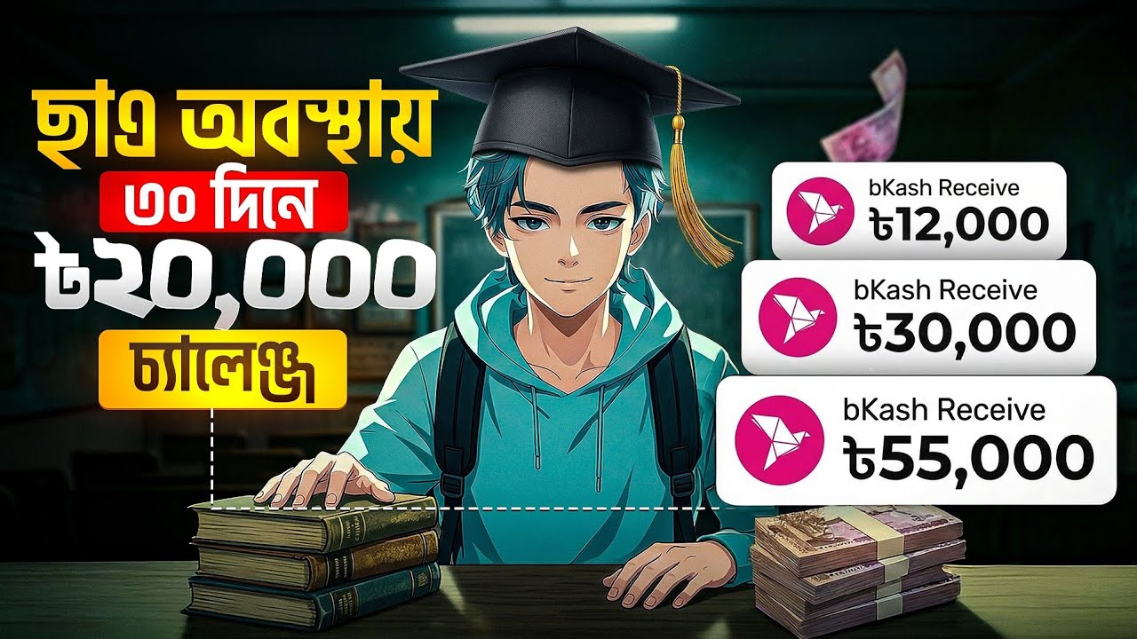 স্টুডেন্ট হিসেবে 30 Days-এ 20,000৳ Income Challenge (Zero Investment)