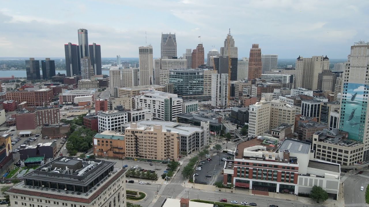 HD Drone Footage of Detroit, MI (Extended)
