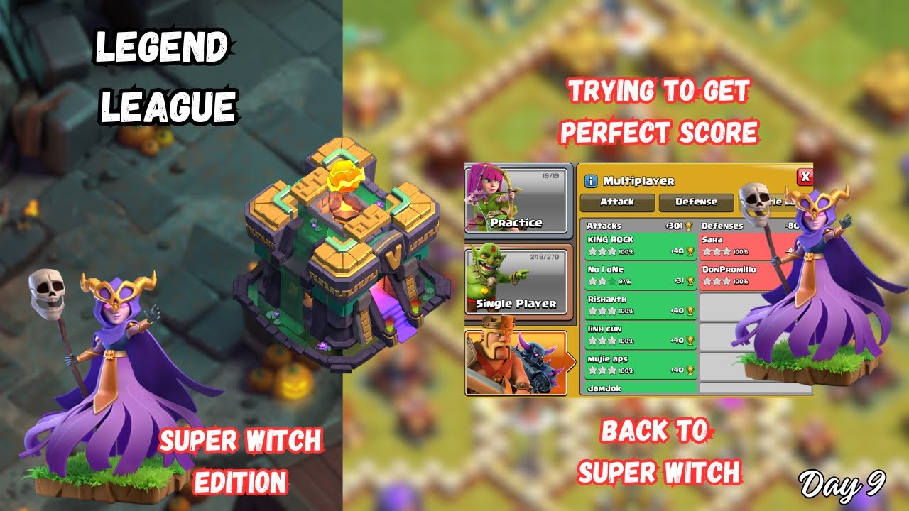 (Super Witch) Legend League TH14 vs TH16 (Day 9)