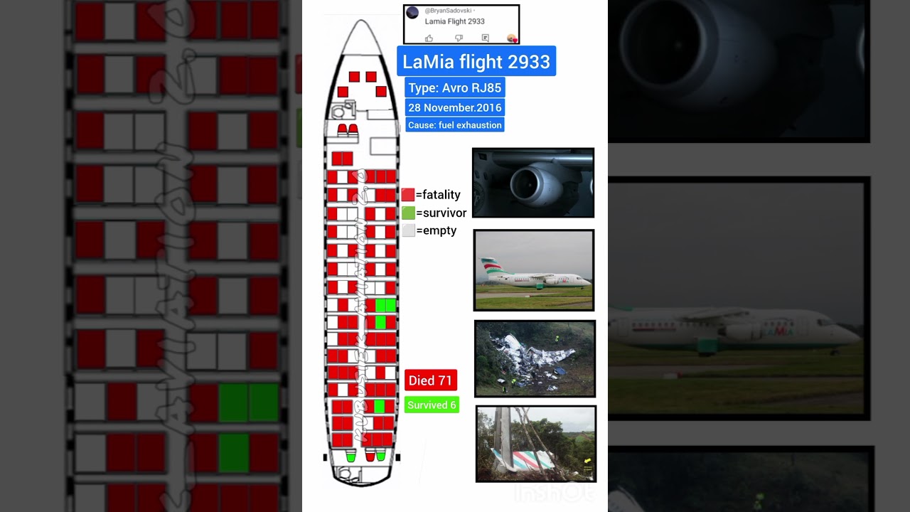 LaMia flight 2933 (seat map)  #aviation #airdisasters #planecrash #LaMia2933