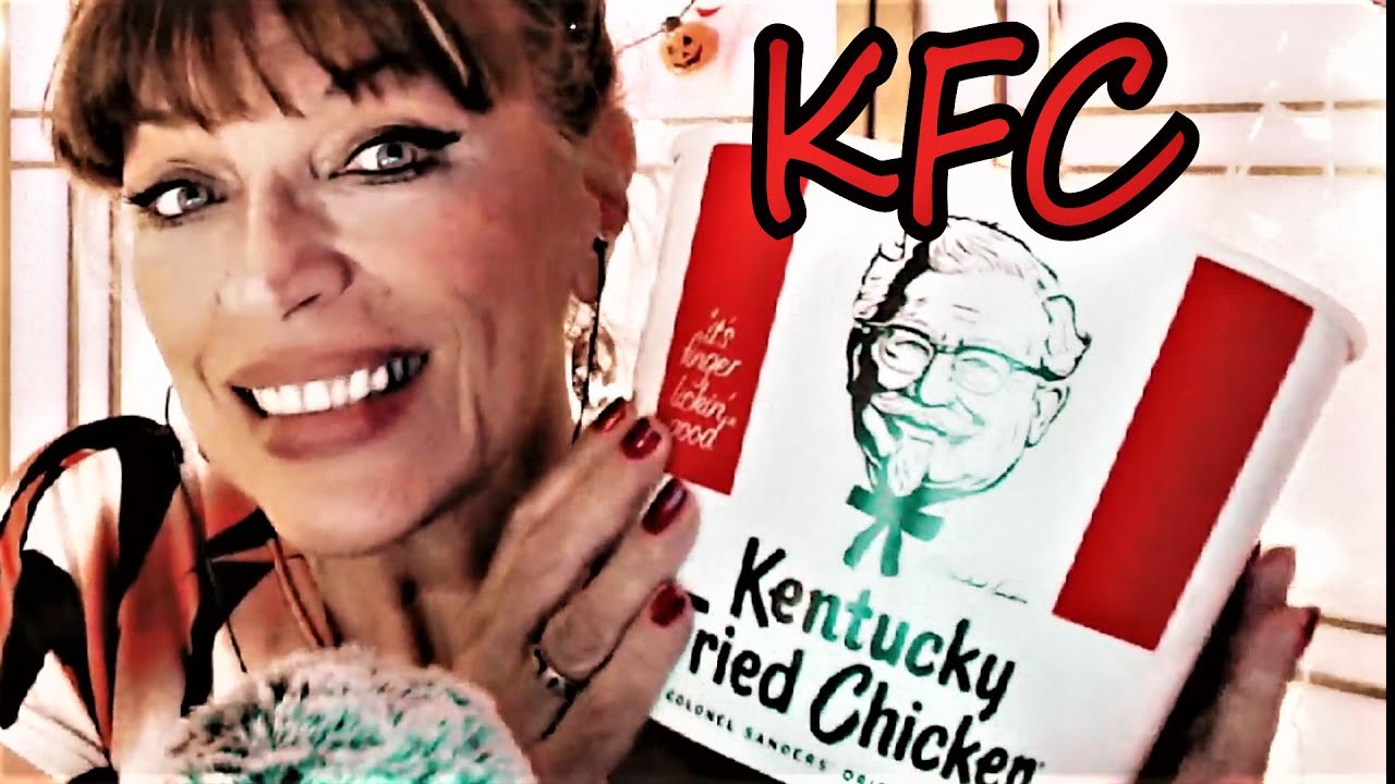 ASMR KFC POLLO FRITO🍗CRISPY CHICKEN🍽️CRUNCHY EATING SOUNDS👄POSTRE SORPRESA🍨SURPRISE DESSERT