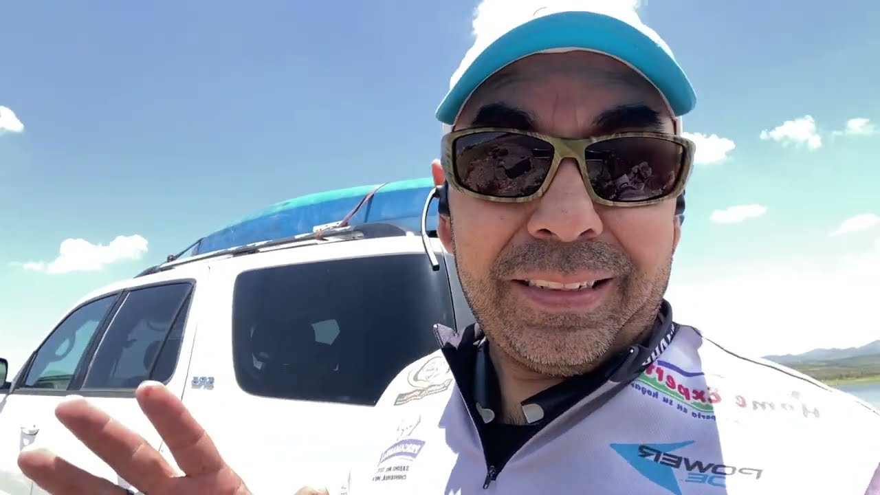 Pescando en la presa Chihuahua, probando cevador