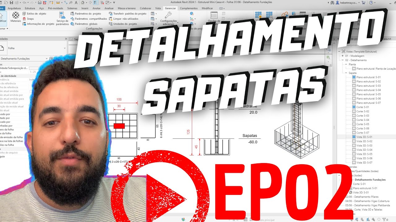 REVIT | ELEMENTOS DO PROJETO ESTRUTURAL - EP02 Detalhamento Sapatas (Revit + Dynamo)