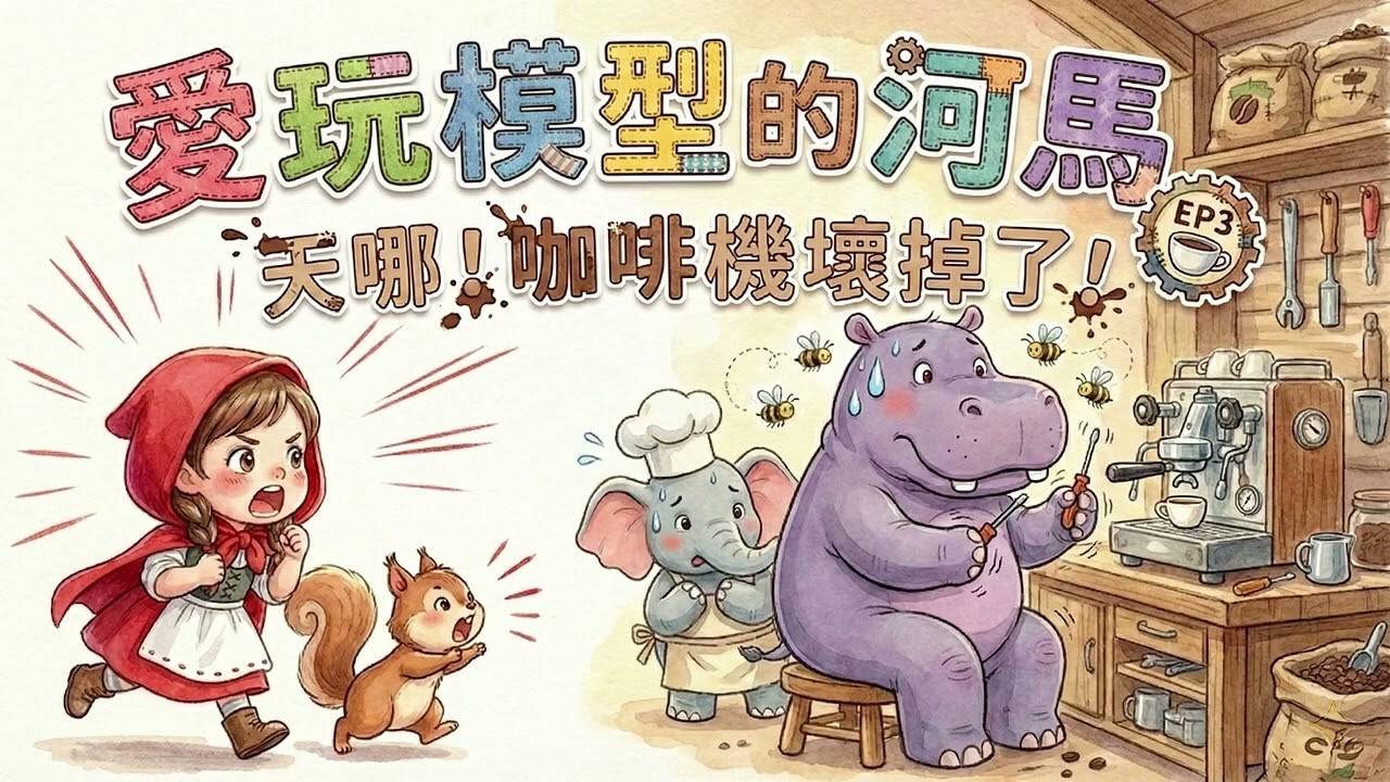 ✈️【EP3】愛玩模型的河馬 🎨 河馬慢慢大流汗！為什麼穩穩的手突然不聽話了？ | 床邊故事/兒童繪本