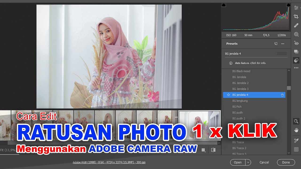 CARA EDIT RATUSAN PHOTO DENGAN SEKALI KLIK MENGGUNAKAN ADOBE CAMERA RAW (ACR)