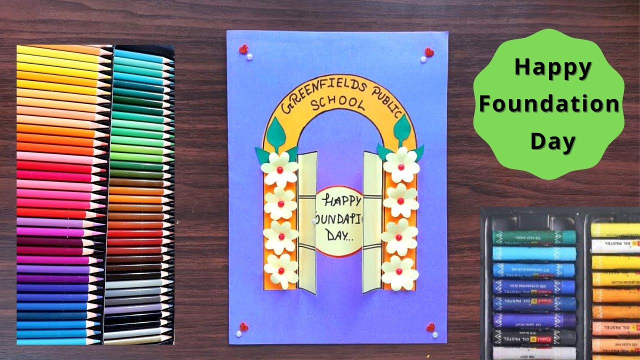 How To Make Foundation Day Card for School in Easy Steps