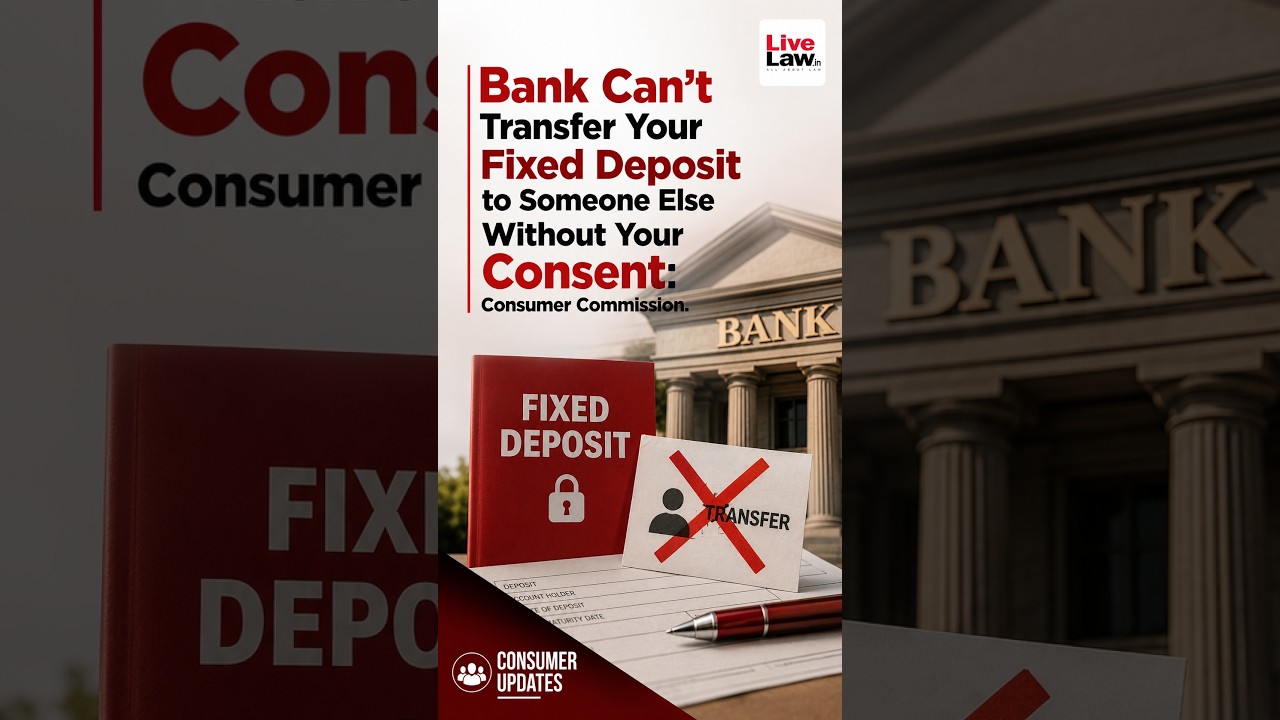 Bank Can't Transfer Your Fixed Deposit to Someone Else Without Your Consent: Consumer Commission