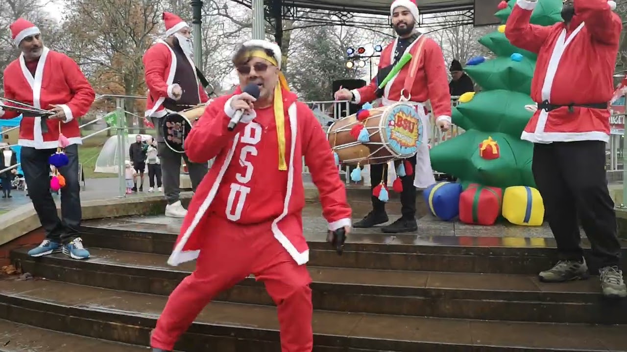Bhangra Smash Up at Mary Stevens Hospice Santa Jog fundraising event December 2025 