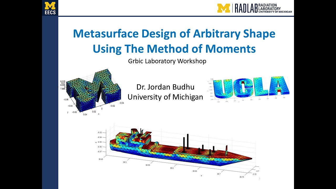 Seminar on 3D Method of Moments for Arbitrary Shaped Metasurfaces Using RWG Basis by Dr Jordan Budhu