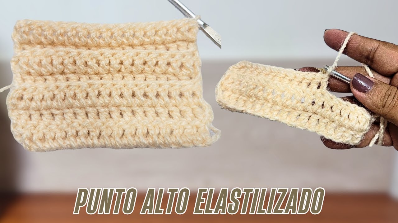 (21) Punto Alto Elastizado o Punto Elástico en punto Alto Crochet – Puntos a Ganchillo Crochet