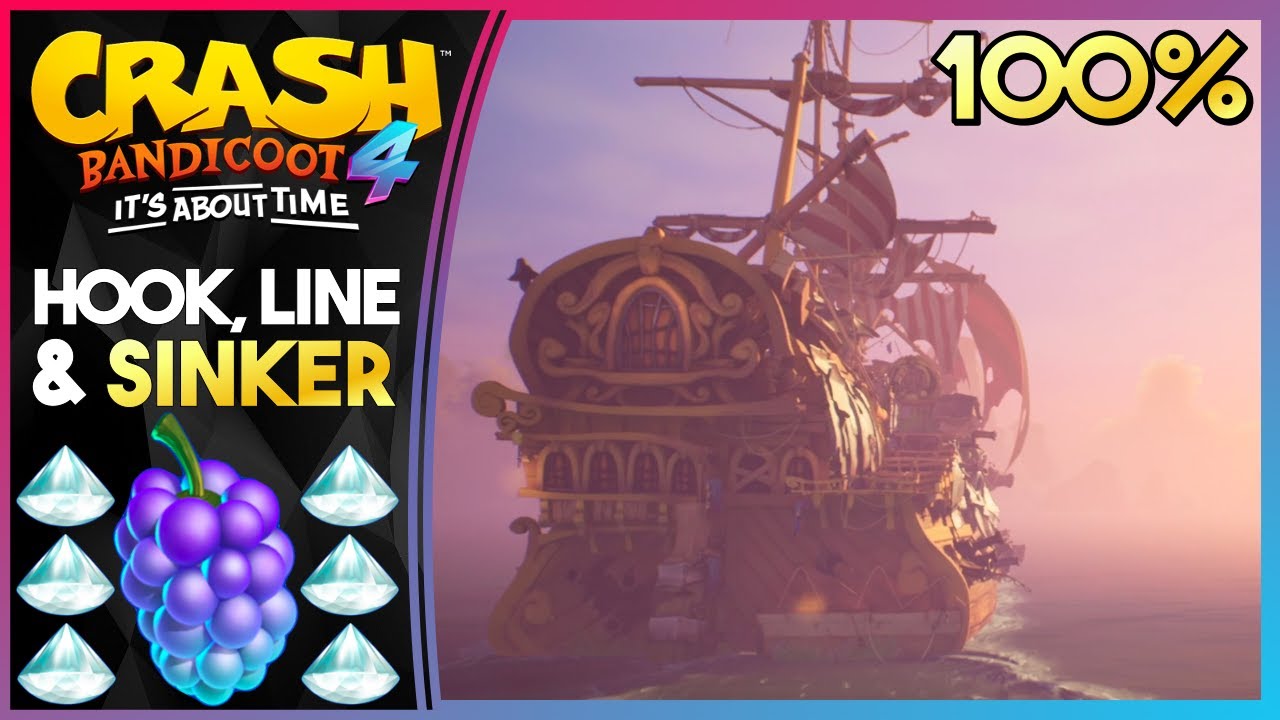 HOOK, LINE, AND SINKER N.VERTED - HIDDEN GEM! ALL GEMS! - Crash 4: It's About Time 100%