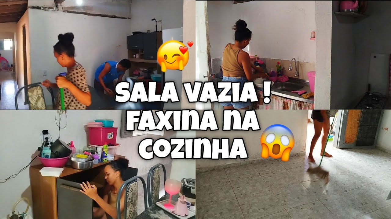 FAXINA NA SALA VAZIA + MUDEI MINHA COZINHA ✨