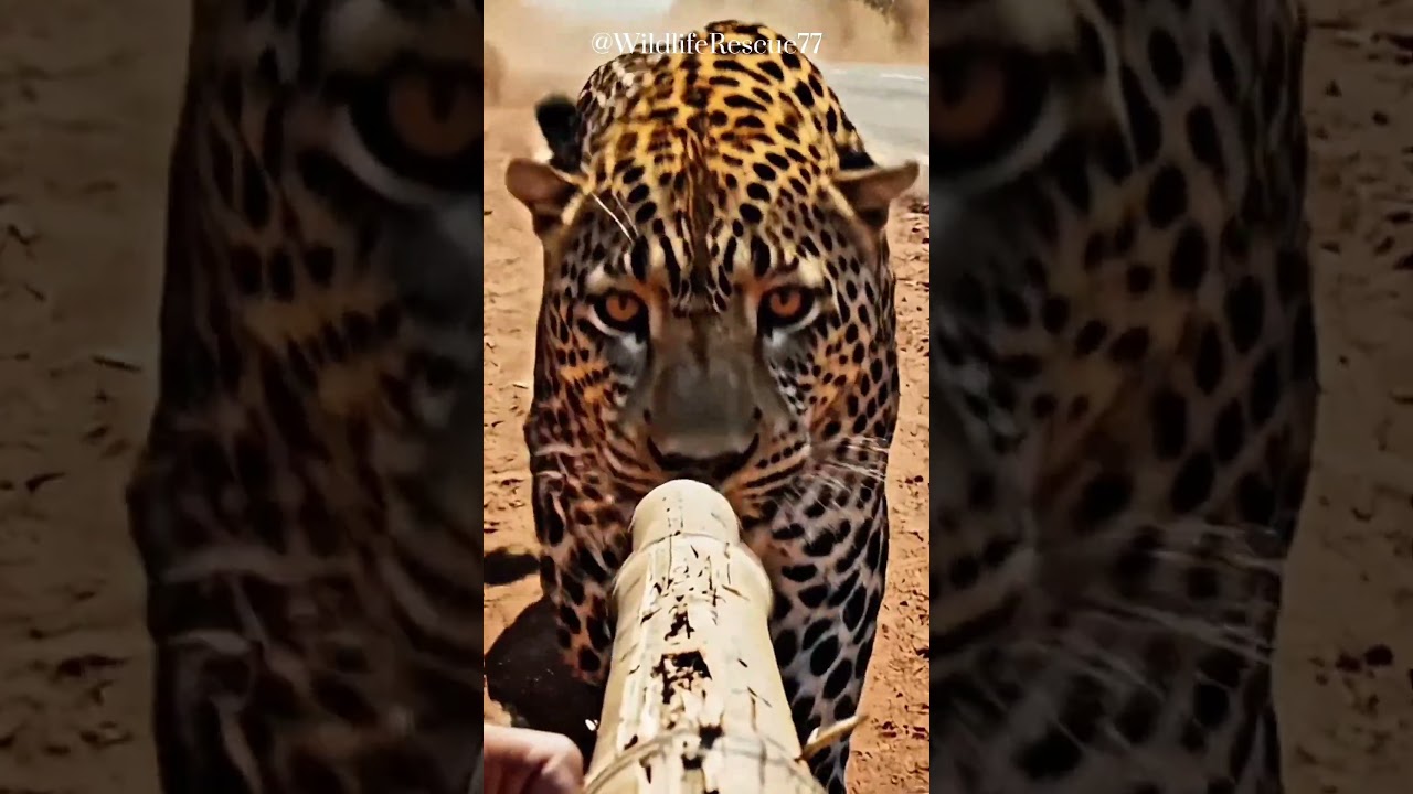 Leopard Reconsiders Attack After Seeing This Simple Defense Tool #animalrescue #wildlifebehavior