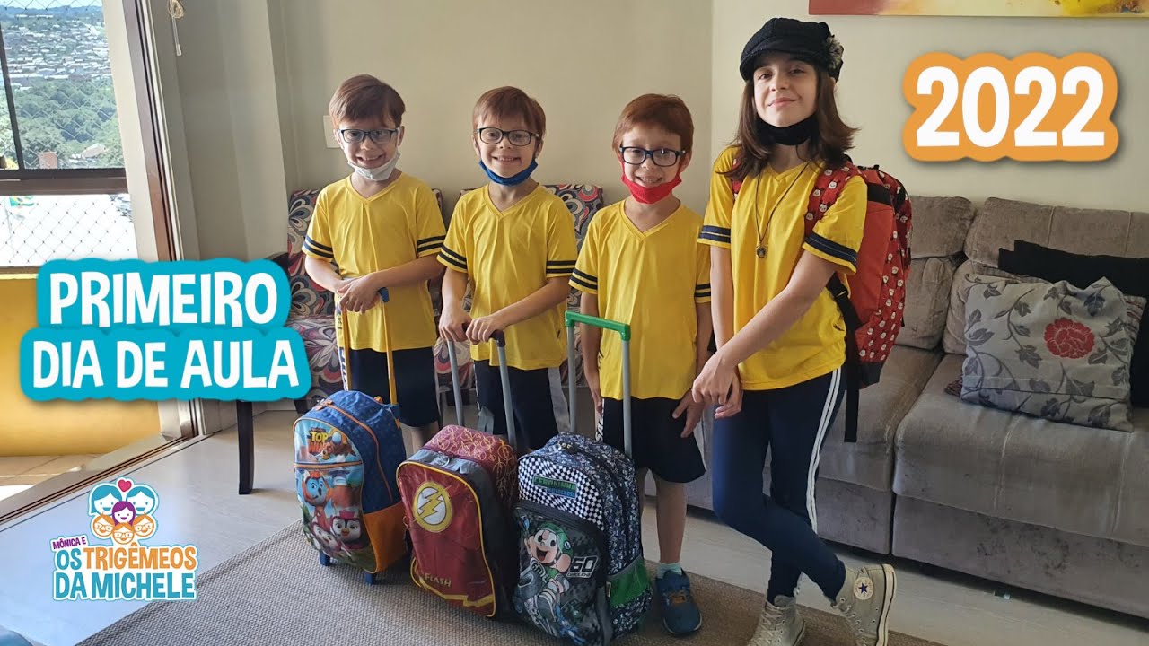 PRIMEIRO DIA DE AULA DE 2022 | Mônica e Os Trigêmeos da Michele