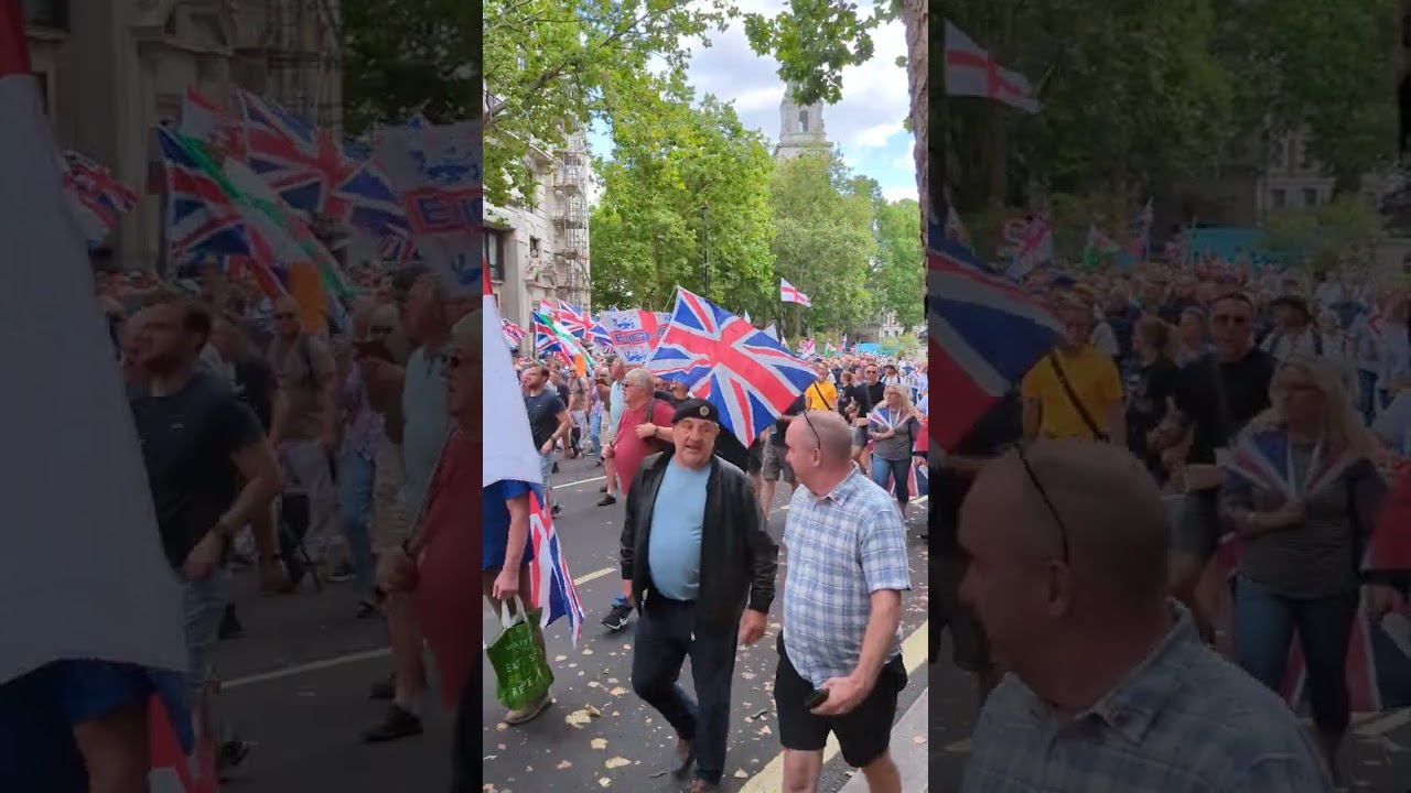 July 27th Tommy Robinson March For The Kingdom London Royal Courts of Justice to Trafalgar Square