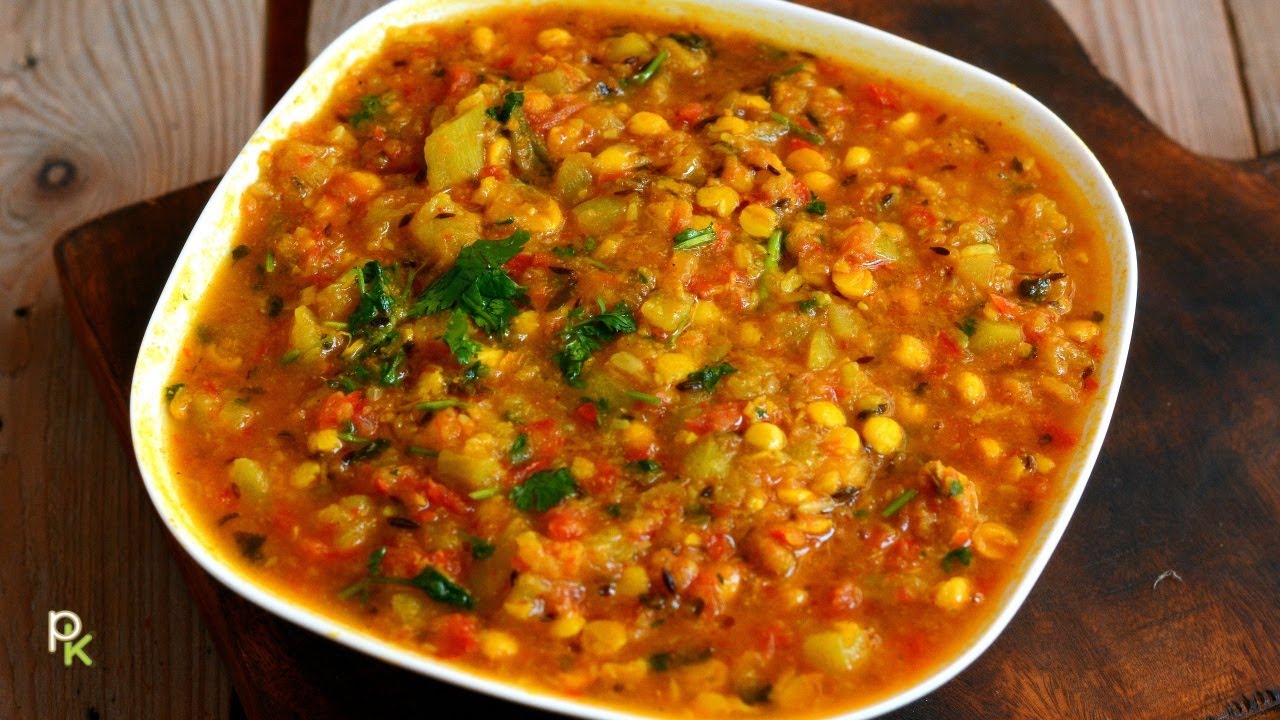 Delicious Side Dish with Bottlegourd for Rice-Chapati-Lauki Chana Dal Gravy-Bottlegourd Curry