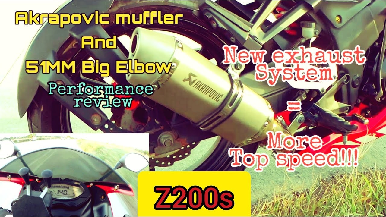 Z200S/X TOP SPEED / AKRAPOVIC MUFFLER AND 51MM BIG ELBOW PERFORMANCE REVIEW
