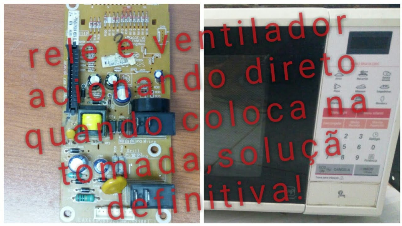 Placa de microondas,acionando o ventilador direto ao ligar na tomada? solução!