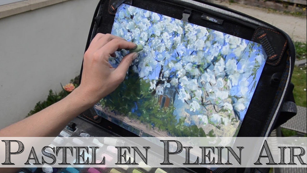 [Plein air] 🌳 Cerisier en fleurs au pastel sec 🌸
