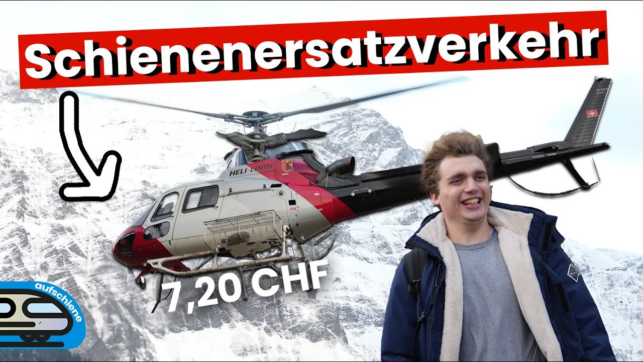 Der günstige Helikopter Flug in der Schweiz I Schienenersatzverkehr in Linthal