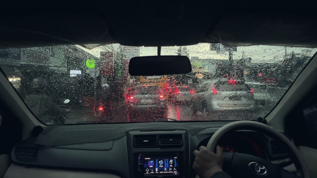 Calm Your Mind | Relaxing Car Drive in Heavy Rain for Sleep