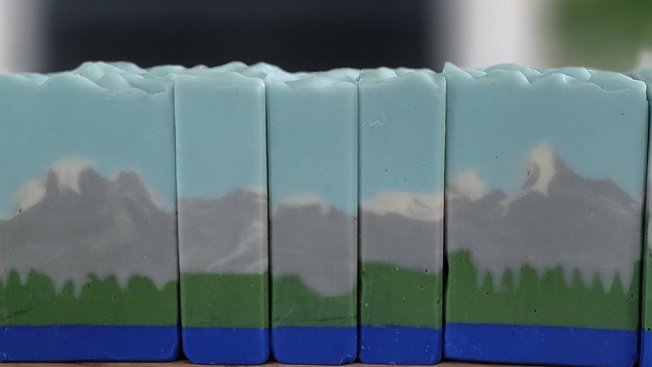 Making PNW a cold process soap landscape soap without special equipment👍🏾😁