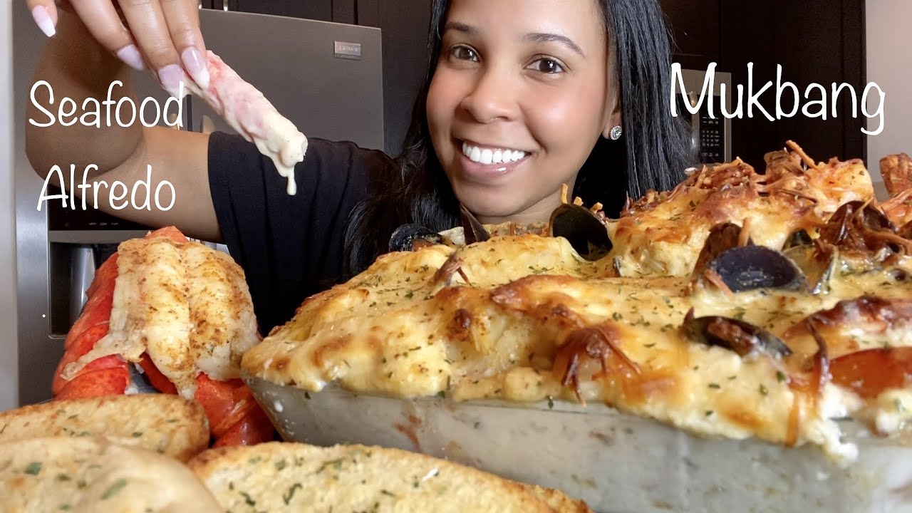 MOST POPULAR | SEAFOOD BOIL DRENCHED IN ALFREDO SAUCE 먹방 TALKING MUKBANG 알프레도 소스에 담긴 해물 보일 먹거리 무폭