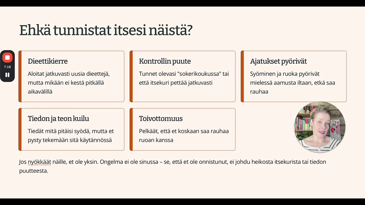 Infovideo Syömisen taito -terapiavalmennuksesta