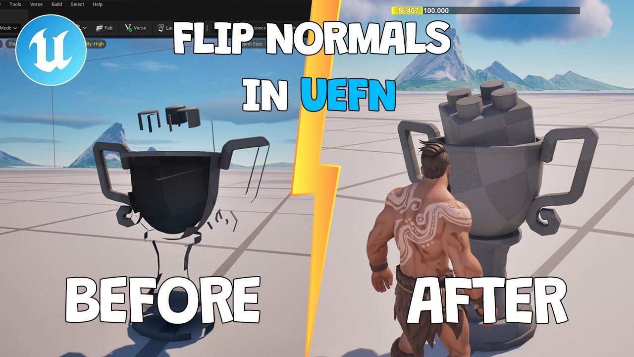 UEFN: How To Fix Invisible/Missing Faces on a Model (Flipping Normals)