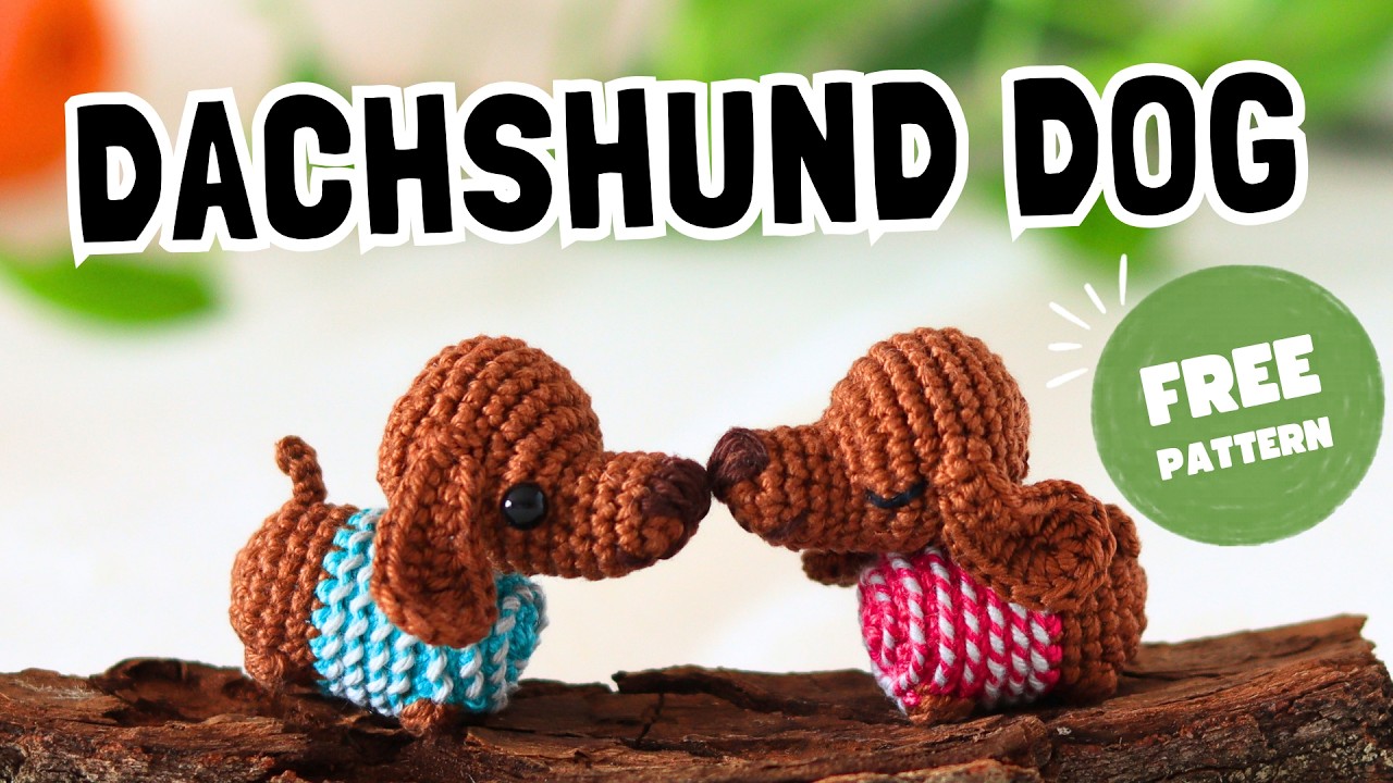 FULL Free Dachshund Dog Crochet Pattern Tutorial | Amigurumi Wiener Dog Pattern