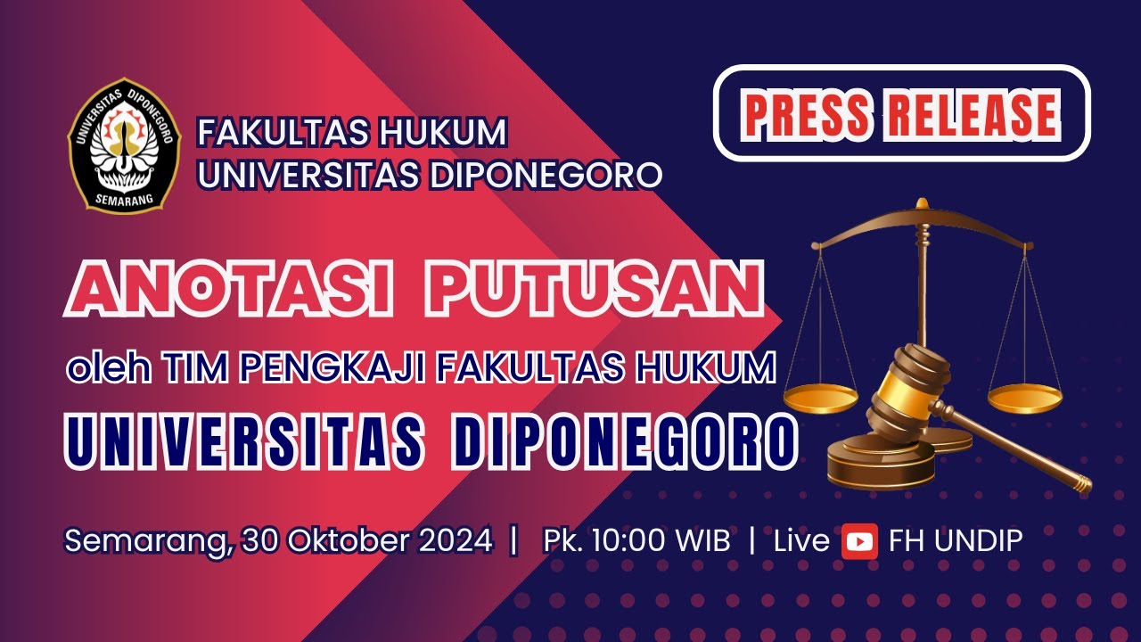 Press Release Anotasi Putusan oleh Tim Pengkaji Fakultas Hukum