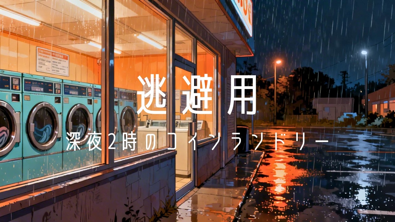 【逃避用】深夜2時のコインランドリー｜雨と孤独のLofi BGM (60分)