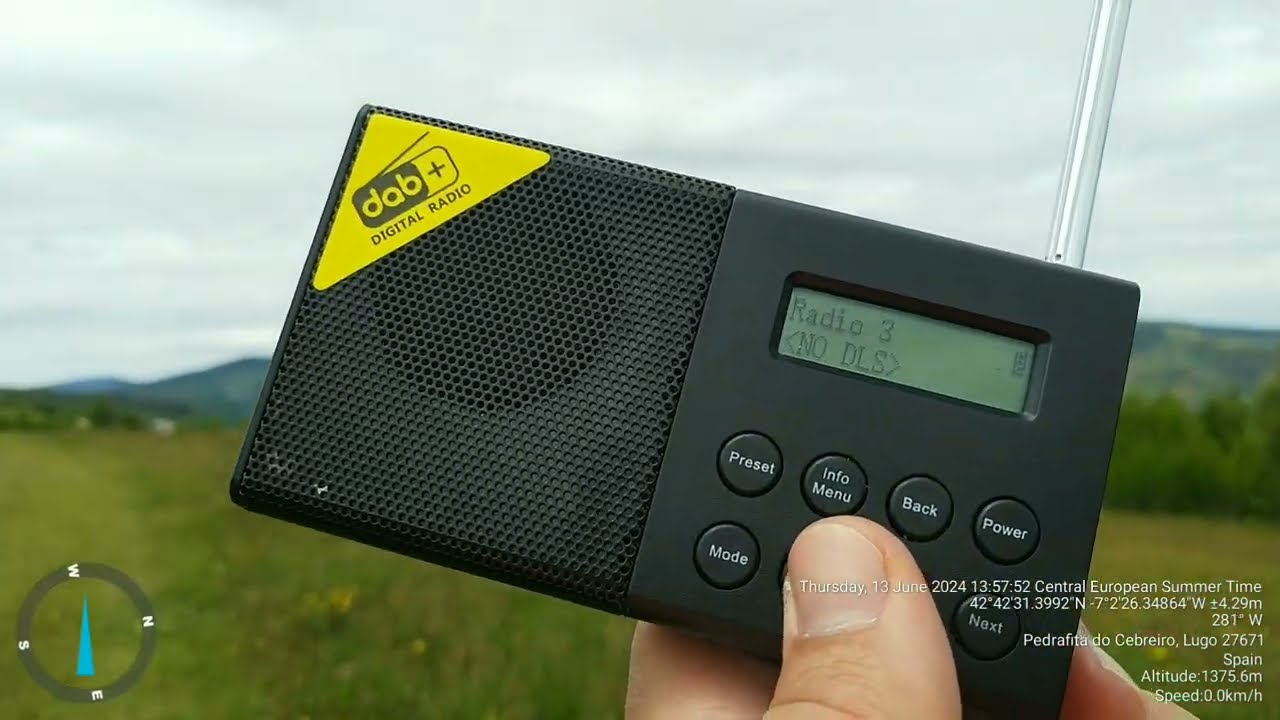 Radio DAB+ en Galicia RNE 10A emitiendo desde Santiago de Compostela, recibida en O Cebreiro, ESPAÑA