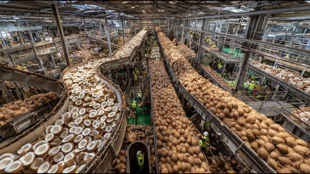 How 191 Million Coconuts Are Processed Daily. A Full Documentary on Global Farming & Food Technology